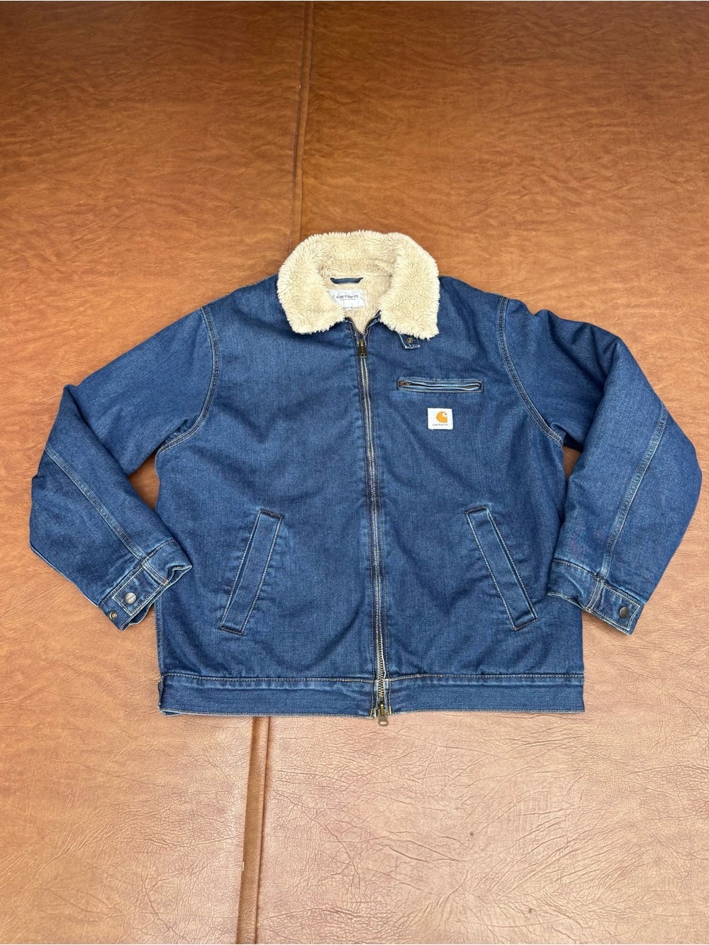 Carhartt WIP Herald Sherpa Lined Denim Jacket Blue Large